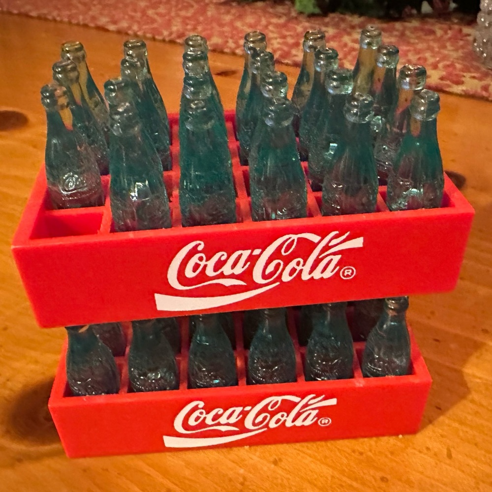 Vintage 1990s Coca-Cola Mini 24 pack case set of 2, bottles appear to be glued